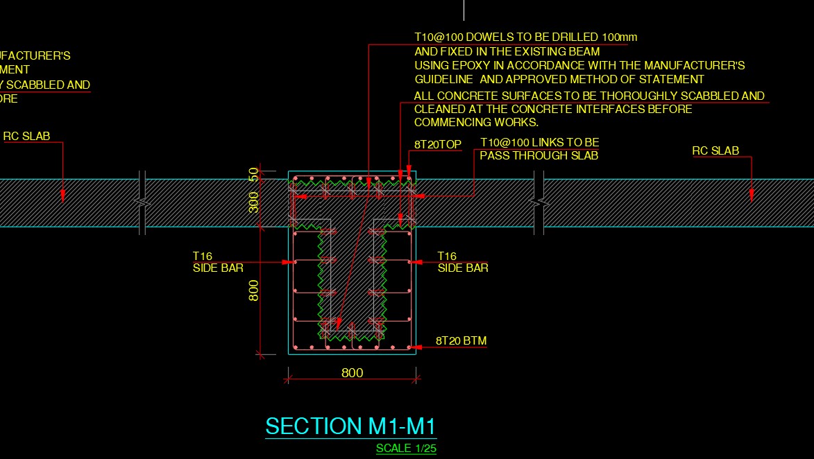 Beam jacketing detail drawing