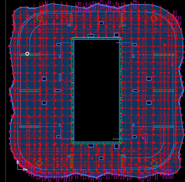 Post-tensioned floor plate — tendon layout model